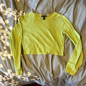 Forever 21 - green crop top long sleeve - size M